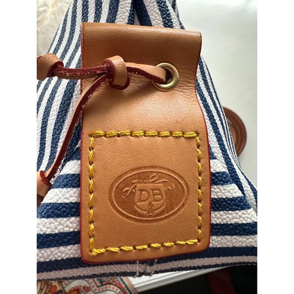 NWOT DB Dooney & Bourke blue and white striped top handle crossbody - Picture 3 of 8